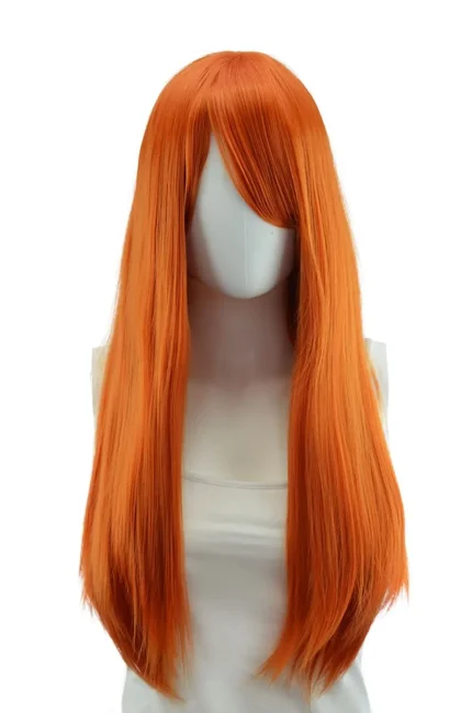 Perucas Peruca Laranja Longa Lisa 28 Polegadas – Peruca Feminina para Cosplay e Fantasias | Loja dos Cabelos