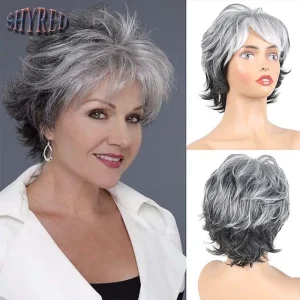 Perucas Peruca Sintética Curta Feminina Loira Ombre Estilo Pixie com Ondas Naturais para Festa | Loja dos Cabelos