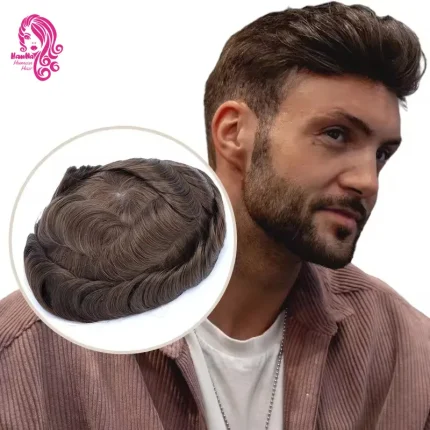 Perucas Peruca Masculina V-Loop – Base Fina de Poliuretano 100% Cabelo Humano, Sistema de Substituição para Queda de Cabelo | Loja dos Cabelos