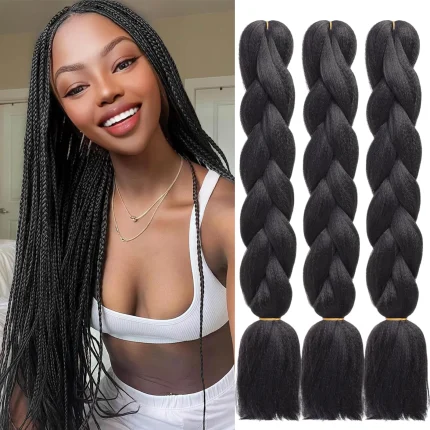 Extensões de cabelo Sintético Trança Box Sintética 24 Polegadas 100g – Extensão de Cabelo Colorida para Crochê e Penteados | Loja dos Cabelos