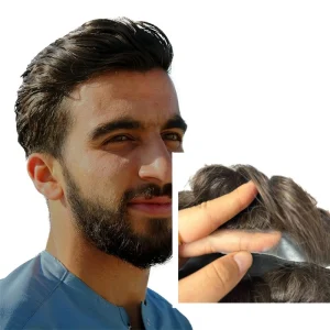 Perucas Sistema Capilar Masculino 100% Cabelo Humano – Peruca de Pele com Nós Duplos 0,1-0,12mm | Loja dos Cabelos
