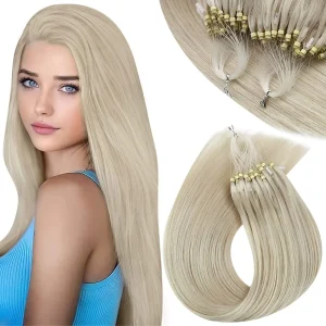 Extensões de cabelo Natural Extensões de Cabelo Humano VeSunny com Micro Anel – Aplique com Malha Invisível e Aspecto Natural | Loja dos Cabelos