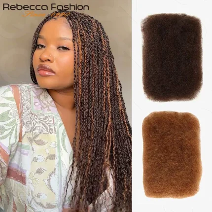 Extensões de cabelo Natural Extensão de Cabelo Humano Afro Kinky em Mecha 50g – Extensões Virgens Remy para Tranças, Dreads e Crochê | Loja dos Cabelos