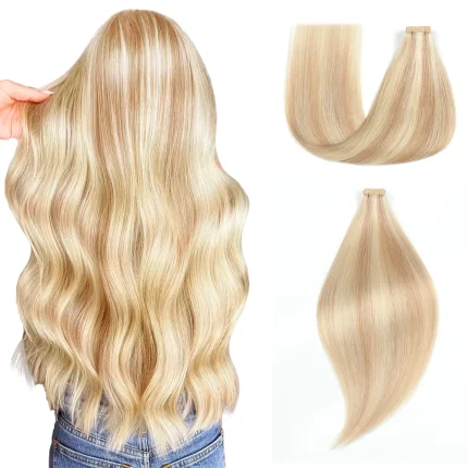 Extensões de cabelo Natural Extensões de Cabelo Humano Remy 100% Natural Showcoco – Fita Adesiva Ombre para Volume e Alongamento | Loja dos Cabelos
