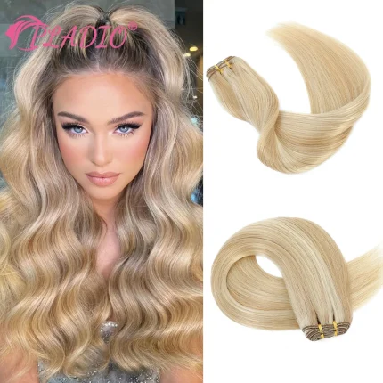 Extensões de cabelo Natural Cabelo Humano Reto Remy – Trama Dupla Natural 10″–26″ para Extensões e Salão de Beleza | Loja dos Cabelos