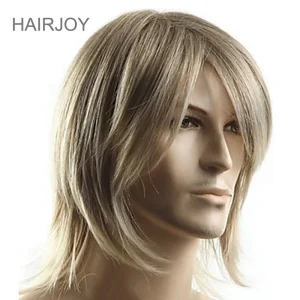 Perucas Peruca Masculina Sintética Hairjoy – Médio, Liso e Resistente ao Calor para Cosplay | Loja dos Cabelos