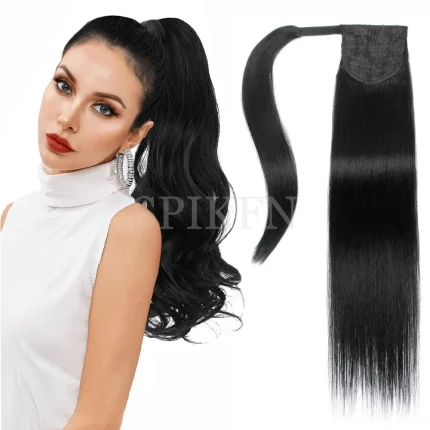 Rabo de Cavalo Rabo de Cavalo em Cabelo Humano Brasileiro Remy, Reto, Natural, Marrom Escuro, 14-22″, com Clipes | Loja dos Cabelos