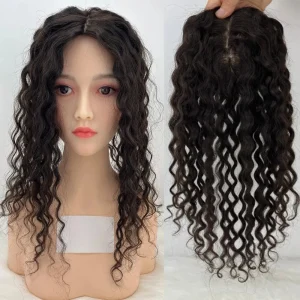 Perucas Topper de Cabelo Humano 100% – Mão Amarrado, Base de Pele em Laço Suíço, Clip-In, Ondulado Cor 4 | Loja dos Cabelos