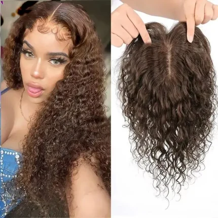 Perucas Topper de Cabelo 100% Humano – Renda Suíça Completa, Feito à Mão, Textura Onda Corporal Cor #10 | Loja dos Cabelos