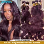 Extensões de cabelo Natural Extensões de Cabelo Humano Onda do Corpo 99J Borgonha – Pacotes Virgens de 1 a 4 Peças | Loja dos Cabelos