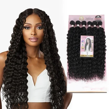 Extensões de cabelo Sintético Extensão de Cabelo Sintético Encaracolado Onda de Água JULIANNA Resistente ao Calor com Fibra Orgânica | Loja dos Cabelos