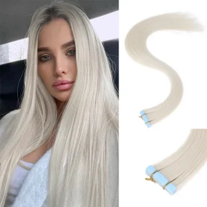 Extensões de cabelo Sintético Extensões de Cabelo Sintético com Fita Adesiva Invisível – 10 Peças, 20 Polegadas, Liso e Sem Emendas | Loja dos Cabelos