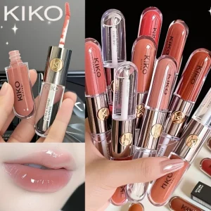 Cosméticos e outros produtos de beleza Batom Duo com Espelho – Brilho Labial Transparente, Alta Fixação e Efeito Natural | Loja dos Cabelos