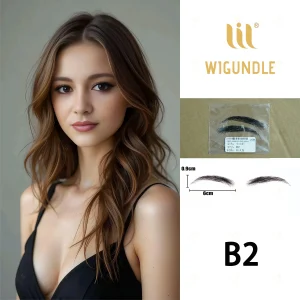 Sobrancelhas Sobrancelhas Postiças 100% Cabelo Humano — Artesanais, Realistas, Base de Renda Invisível (Preto Natural / Castanho Claro) | Loja dos Cabelos