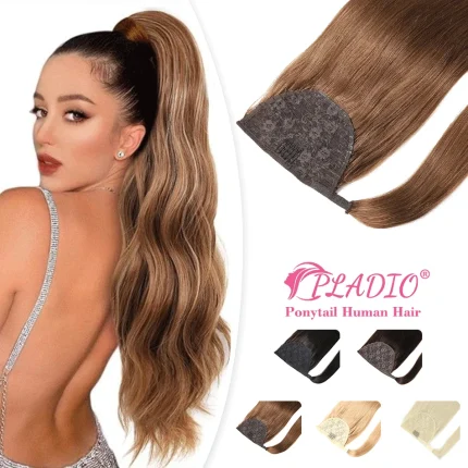 Rabo de Cavalo Rabo de Cavalo Reto de Cabelo Humano – Enrolar ao Redor, Brasileiro Remy 100% Real (60–160 g) | Loja dos Cabelos