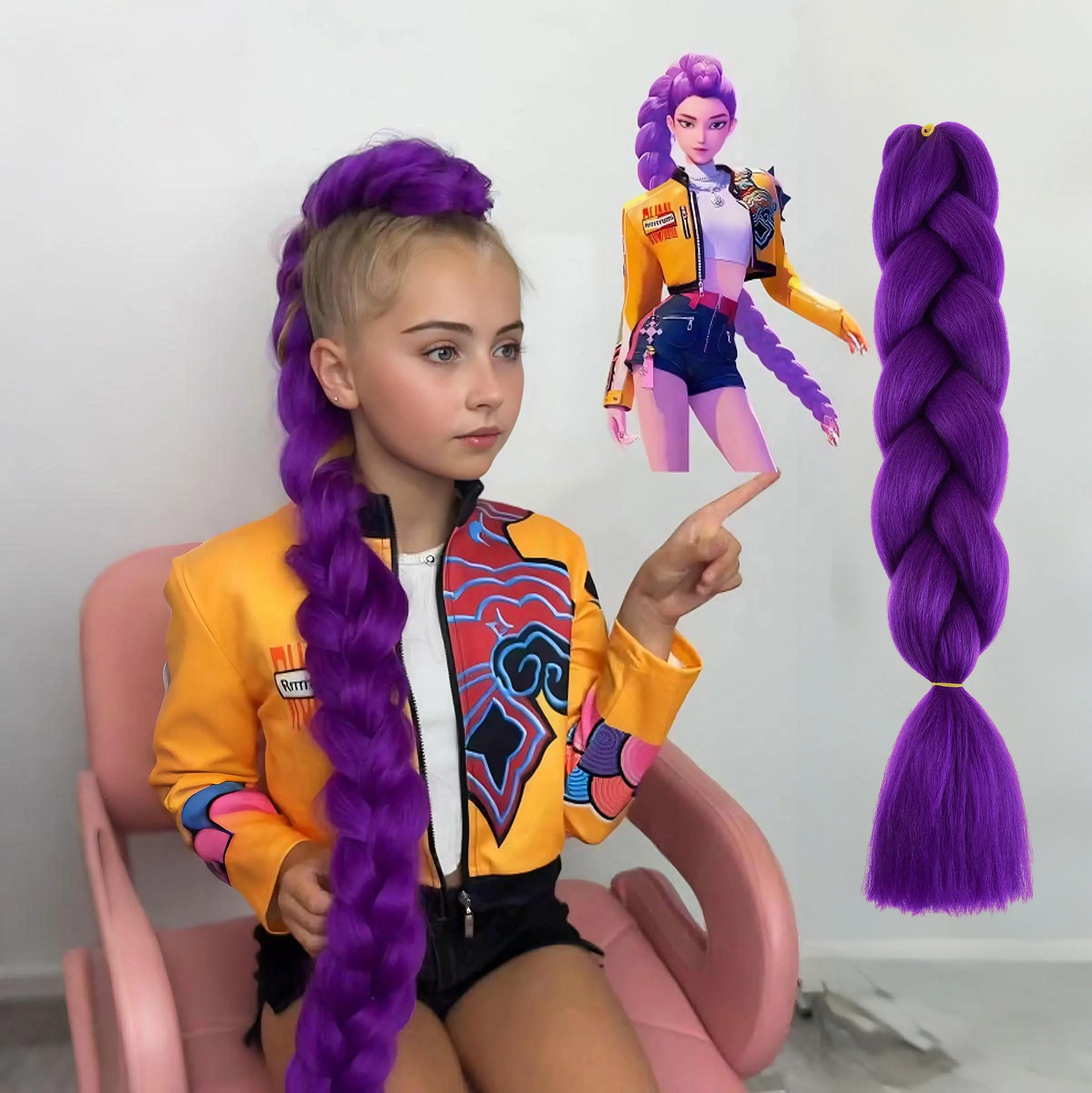 Comprar Extensões de cabelo Sintético Trança Sintética Roxa Pré-Esticada Kanekalon — Cabelo Jumbo para Crochê e Extensões Infantis na Loja dos Cabelos – Entrega Rápida! Extensões de cabelo Sintético Trança Sintética Roxa Pré-Esticada Kanekalon — Cabelo Jumbo para Crochê e Extensões Infantis | Loja dos Cabelos