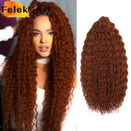 Extensões de cabelo Sintético Extensões de Cabelo Sintético Cacheado em Crochê Estilo Ariel com Efeito Ombre e Onda de Água Afro | Loja dos Cabelos