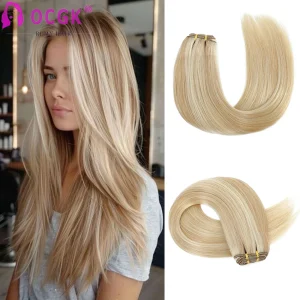 Extensões de cabelo Natural Cabelo Humano Brasileiro Remy Loira Platinada – Trama Lisa e Sedosa para Extensão | Loja dos Cabelos