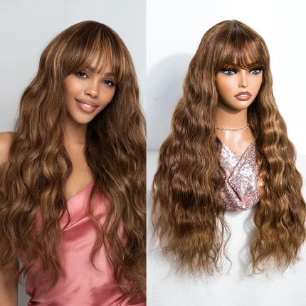 Perucas Peruca de Cabelo Humano Brasileiro Onda do Corpo, Franja, 180% de Densidade, Sem Cola, Pronta para Uso | Loja dos Cabelos