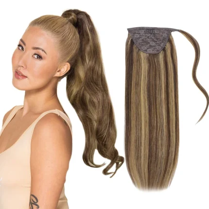 Rabo de Cavalo Rabo de Cavalo de Cabelo Humano 100% Remy – Extensão Lisa com Envoltório e Clipe para Mulheres (75–90g) | Loja dos Cabelos