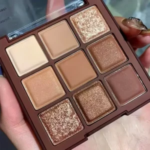 Cosméticos e outros produtos de beleza Paleta de Sombras Chocolate com 9 Tons Marrons e Dourados – Acabamento Fosco e Brilhante para Maquiagem dos Olhos | Loja dos Cabelos