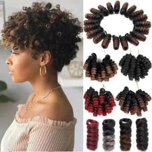 Extensões de cabelo Sintético Extensões de Cabelo Sintético Jamaicano em Crochê Estilo Primavera Ombre para Mulheres | Loja dos Cabelos