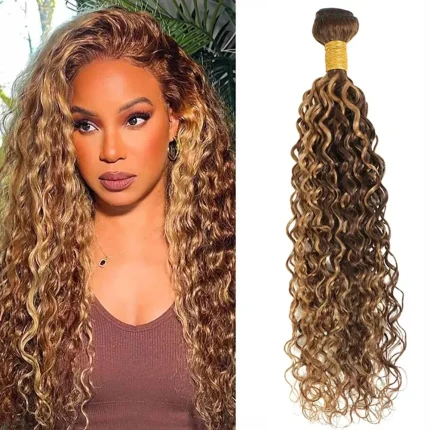 Extensões de cabelo Natural Extensões de Cabelo Humano Brasileiro Onda de Água P4/27 – Pacotes de 14 a 30 Polegadas, Alta Densidade | Loja dos Cabelos
