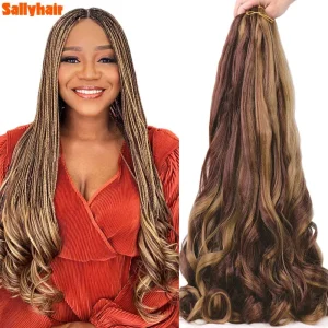 Extensões de cabelo Sintético Extensão de Cabelo Sintético Cacheado Francês Sallyhair – Onda Solta em Espiral para Tranças Crochet | Loja dos Cabelos