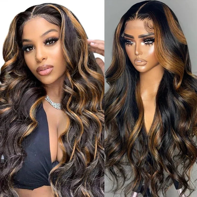 Perucas Peruca Lace Front 13×6 32″ Cabelo Humano Ombre 1B/30 – Onda do Corpo, 180% de Densidade | Loja dos Cabelos