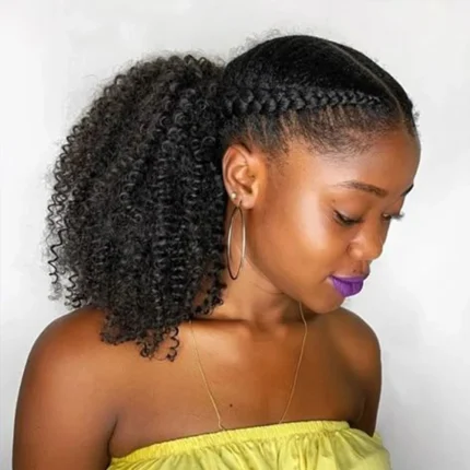 Rabo de Cavalo Rabo de Cavalo Afro Kinky Curl em Cabelo Humano – Aplique com Clipe para Mulheres Negras | Loja dos Cabelos