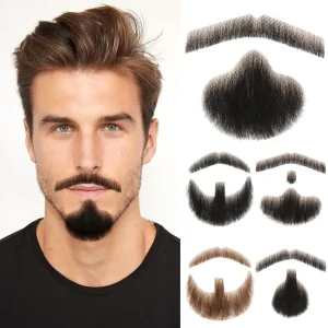 Barbas Barba Postiça Realista – Cabelo Grosso, Renda Macia e Acabamento Feito à Mão para Fantasia e Cosplay | Loja dos Cabelos