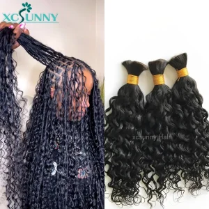 Extensões de cabelo Natural Cabelo Humano em Massa para Tranças – Ondulado Molhado, Dupla Densidade, Ideal para Tranças Boho Birmanesas | Loja dos Cabelos