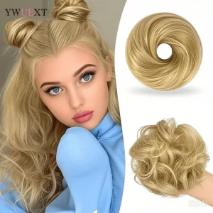 Extensões de cabelo Natural Coque Bagunçado de Cabelo Humano Natural – Scrunchie com Elástico Estilo Donut | Loja dos Cabelos