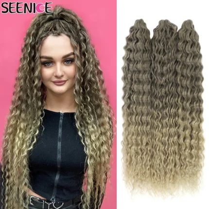 Extensões de cabelo Sintético Extensão de Cabelo Sintético para Crochê Onda Ariel – Torção Profunda Afro Ondulado Ombre 22″ | Loja dos Cabelos