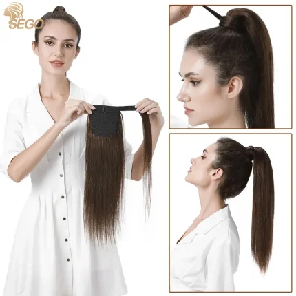 Rabo de Cavalo Rabo de Cavalo Liso e Volumoso em Cabelo Humano com Clip — Extensão Natural 80g a 95g | Loja dos Cabelos