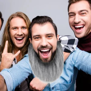 Barbas Kit com 2 Barbas Cinzas Postiças Realistas — Cabelo Facial para Cosplay, Halloween, Teatro e Fantasias | Loja dos Cabelos