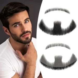 Barbas Barba e Bigode Realistas — 100% Cabelo Humano, Feitos à Mão (Preto ou Castanho) | Loja dos Cabelos