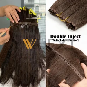 Extensões de cabelo Natural Extensões de Cabelo Humano Liso Natural com Trama Invisível XO, Dupla Injeção, 12 a 24 Polegadas, Aplicação por Microargolas (Pull Through) | Loja dos Cabelos