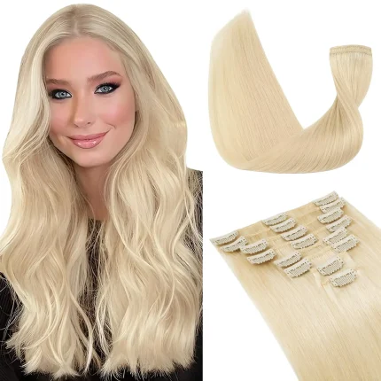Extensões de cabelo Natural Extensão de Cabelo Humano 100% com Presilhas, Trama Reta, 7 Peças, Cor Personalizada, Sob Medida | Loja dos Cabelos