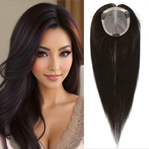 Perucas Topper de Cabelo Humano com Base Monofilamento e PU, Respirável, com Clipes, para Cobrir Fios Brancos ou Cabelo Ralo | Loja dos Cabelos