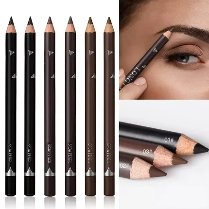 Cosméticos e outros produtos de beleza Kit 12 Lápis de Sobrancelha Precisos, de Longa Duração e à Prova d’Água — 3 Cores (Preto, Loiro e Marrom) | Loja dos Cabelos