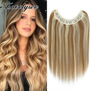 Extensões de cabelo Natural Extensão de Cabelo Humano Remy Liso em V com Presilhas, 14 a 28 Polegadas, Cor Natural, 1 Peça, 5 Clipes, 16 Cores | Loja dos Cabelos
