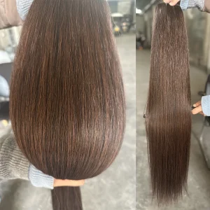 Extensões de cabelo Sintético Extensão de Cabelo Sintético Liso 30 Polegadas 200g Ombre Marrom e Laranja Tom Café Macio para Alongamento | Loja dos Cabelos