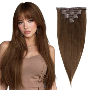 Extensões de cabelo Natural Extensão de Cabelo Humano Natural Loiro com Presilha Tic Tac (Clip-On) Cabeça Cheia 14 a 22 Polegadas | Loja dos Cabelos