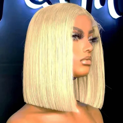 Perucas Peruca Bob Loira de Cabelo Humano Alta Densidade 300% – Dupla Desenhada, Lace Frontal HD 2×6, 5×5 ou 13×4 | Loja dos Cabelos