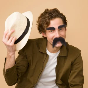 Barbas Conjunto de Bigode, Barba e Sobrancelhas Postiços — Adesivos para Cosplay, Halloween, Teatro e Fantasia Masculina | Loja dos Cabelos