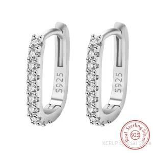 Bolsas e acessórios Brincos de Argola em Prata 925 com Cristal – Estilo Moderno e Elegante para Mulheres | Loja dos Cabelos