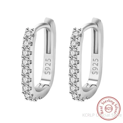 Bolsas e acessórios Brincos de Argola em Prata 925 com Cristal – Estilo Moderno e Elegante para Mulheres | Loja dos Cabelos