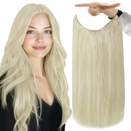 Extensões de cabelo Natural Extensão de Cabelo Humano 100% Fio Invisível Peça Única Modelo Halo em Várias Cores | Loja dos Cabelos
