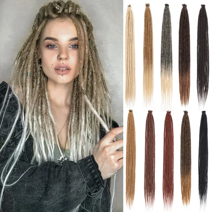 Extensões de cabelo Sintético Extensões de Dreadlock Sintéticas Ombre Estilo Hippie Reggae para Crochê 30 Polegadas 10 Mechas por Pacote | Loja dos Cabelos